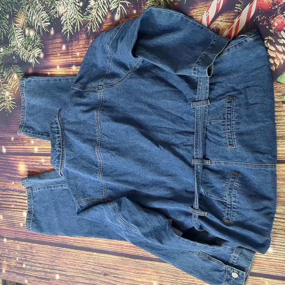 JustFab denim long sleeve coverall jumpsuit size 2X - Picture 5 of 6